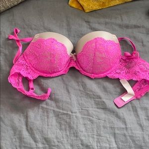 Pretty in pink lined demi bra